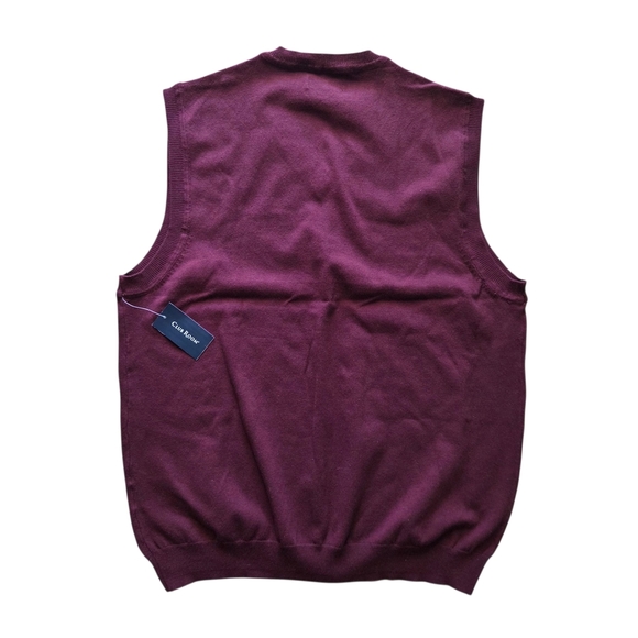 NWT Club Room Lightweight Red Plum Classic Fit Cotton Vest - Picture 2 of 6